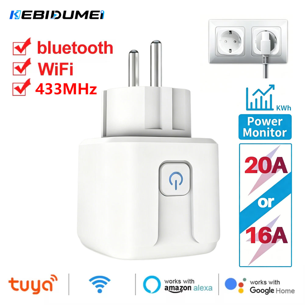 Smart Home System - KEBIDUMEI Tuya WiFi Smart Socket 433MHz