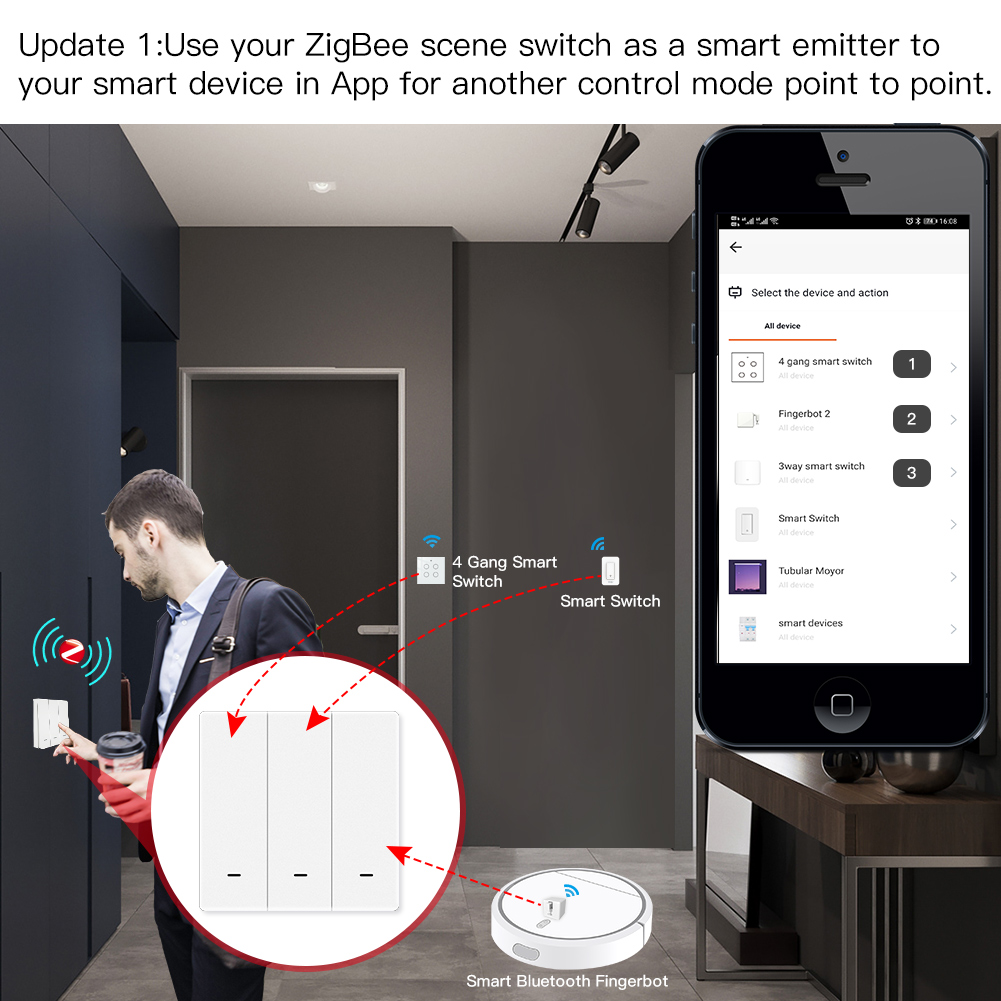 MOES Tuya ZigBee Scene Switch  - đánh giá và giá Smart Home Internet