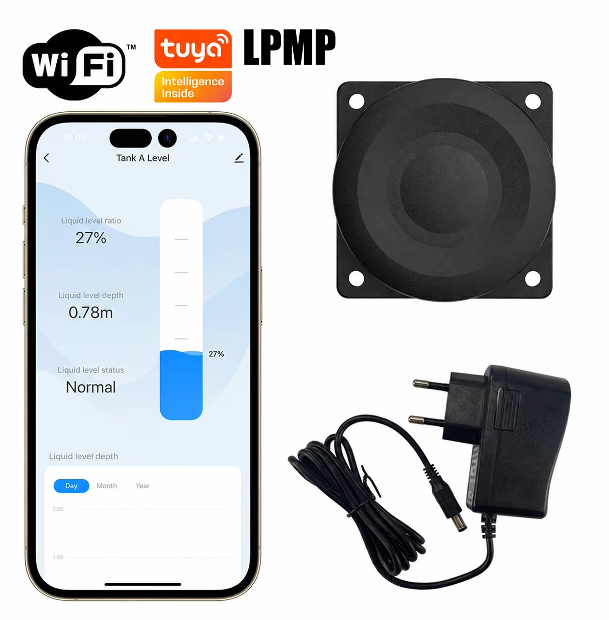 WALE Tuya Smart WiFi Ultrasoni - đánh giá và giá Smart Home Tuya Ultrasonic Water Tank Level Monitor System