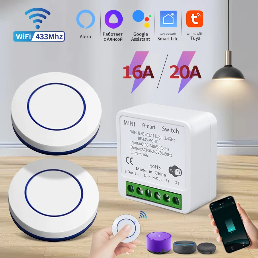 16A/20A WiFi Smart Switch RF43 - đánh giá và giá Smart Home Wifi